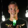 Student with lightbulbs