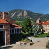 Students walking in UMC fountain area