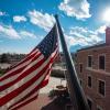 A United States flag at the UMC building.