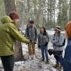 students on snowy mountain during leadership course
