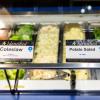 Vegan and vegetarian food labels in a dining center on campus