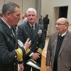 CU Boulder Chancellor Philip DiStefano, right, and other leaders gathered on Monday in the Glenn Miller Ballroom to honor Colorado military veterans