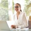 Person completing a virtual interview