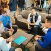 Students chat during a Veteran and Military Affairs networking night
