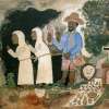 Vol de Zombis (1946) by Haitian artist Hector Hyppolite