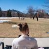 Students on the quad on a warm winter day