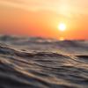 Sun shining on water.