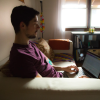 person working on laptop