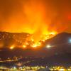 wildfire near city