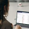 woman making call on laptop