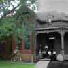 Composite of 1900s Women's Studies Cottage with modern day image. Illustration by Casey A. Cass.