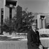 Walter Orr sits outside on campus