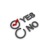 Graphic of survey with 'yes' and 'no' options, with check mark next to 'yes'
