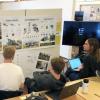 architectural engineering students work on a project