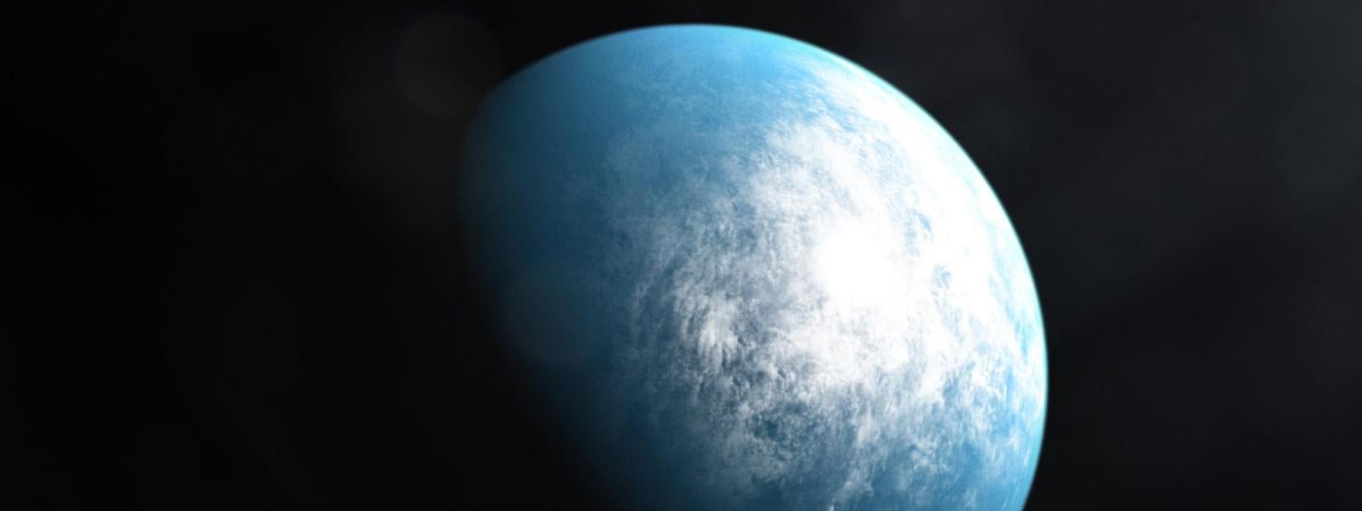 Artist's depiction of an Earth-sized planet orbiting a star roughly 100 light-years from our own.