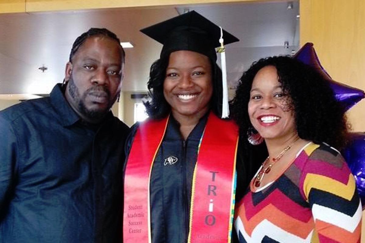 TRiO student graduating