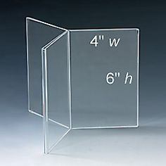 Table tent frame showing 4" wide x 6" high