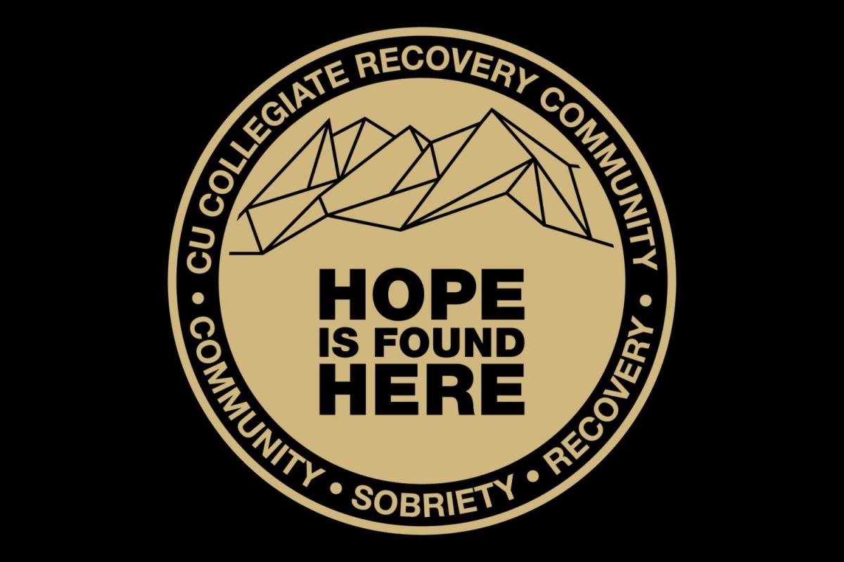 logo for CU Collegiate Recovery Community: Hope is found here