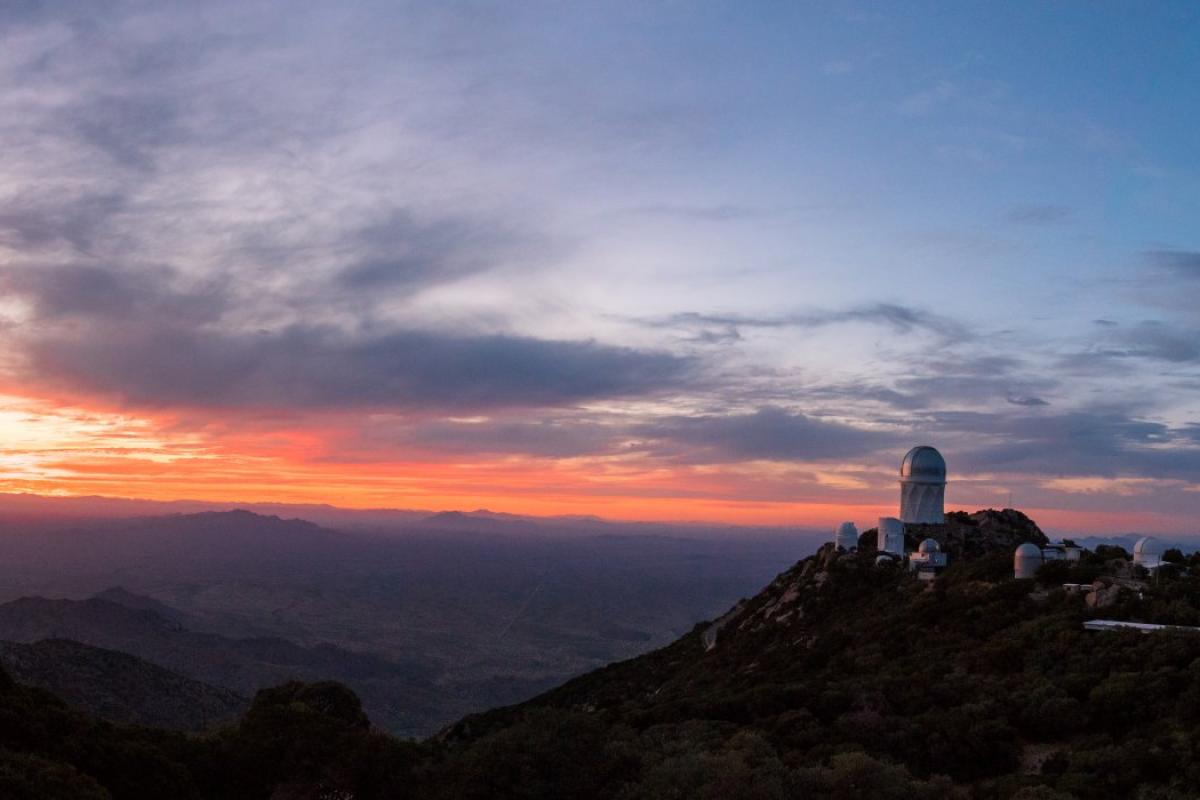 A photo of sunset over Kitt Peak National Observatory