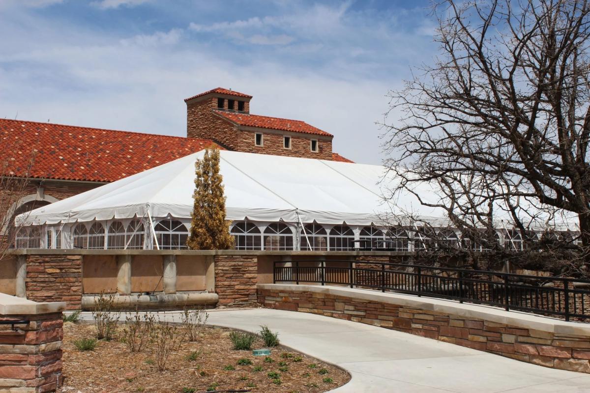 the tent on the South Terrace of the UMC