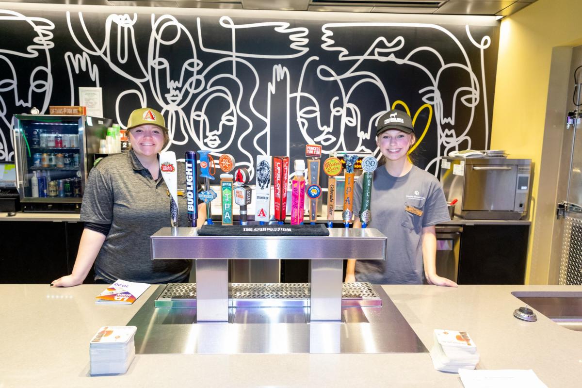 Student employees working at The Connection