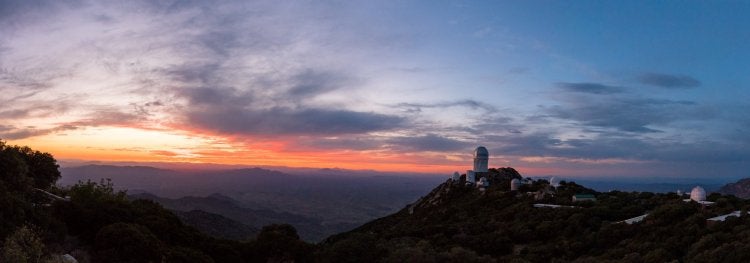A photo of sunset over Kitt Peak National Observatory