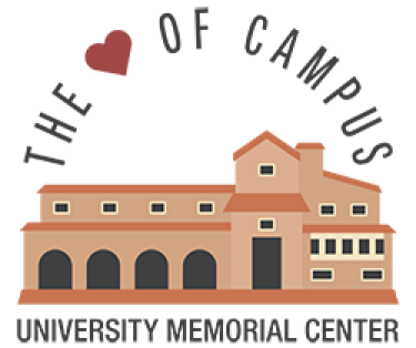 An illustration of the UMC with text: The heart of campus
