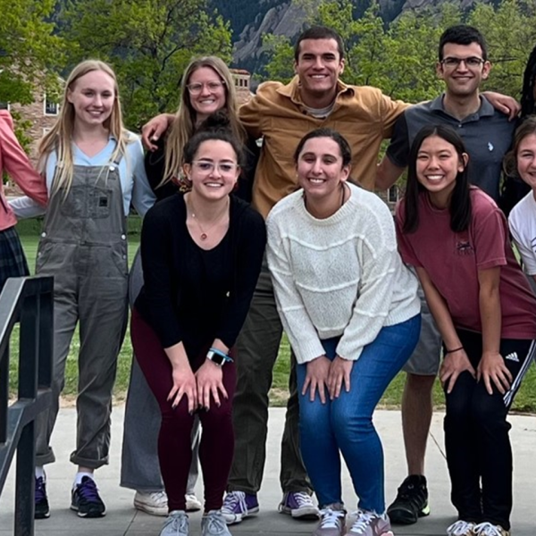 Group of students posing outside