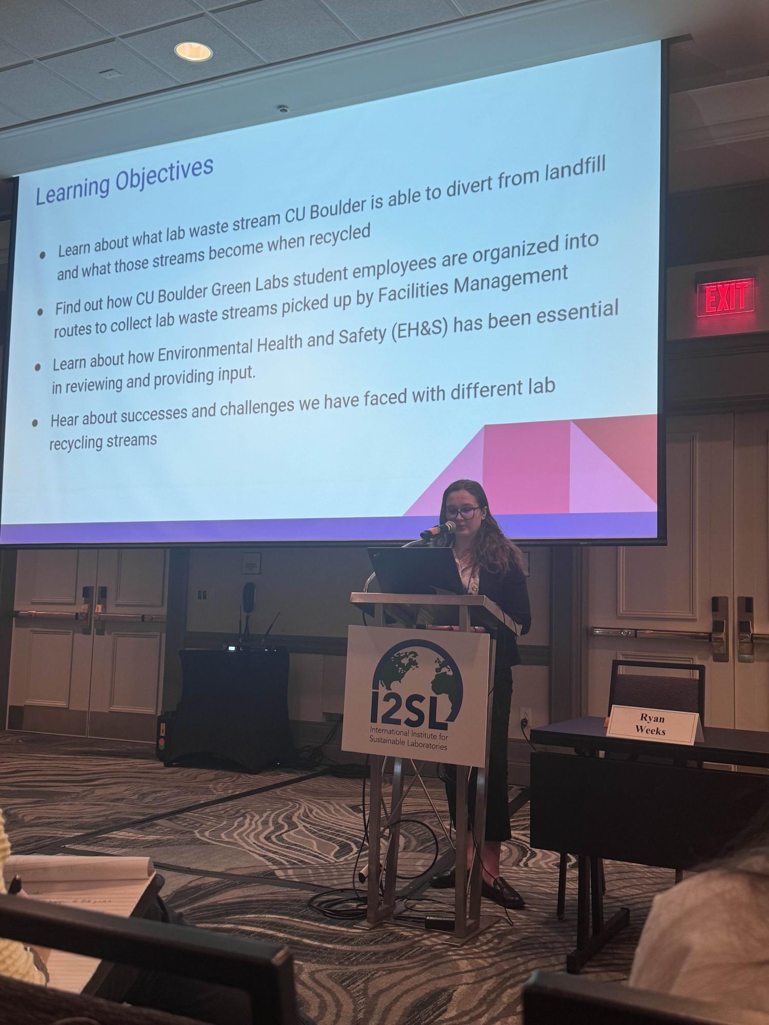 Student giving an oral presentation