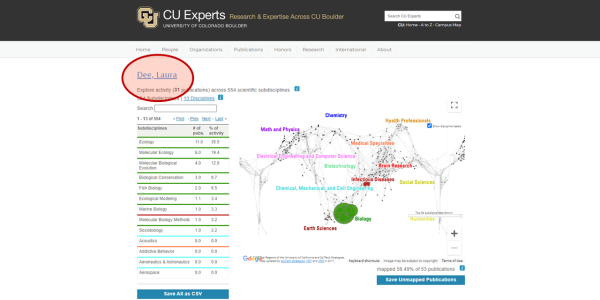 CU Experts Screenshot: Map