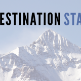 destination startup logo with mountain