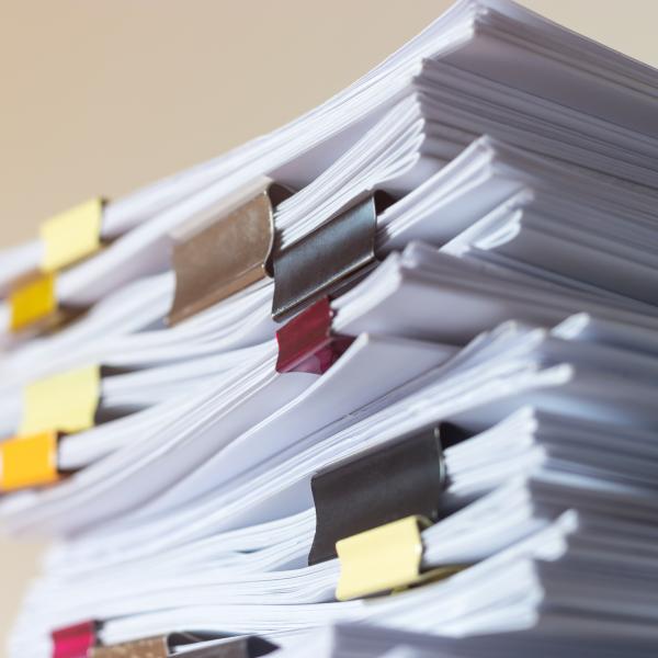 A stack of research papers