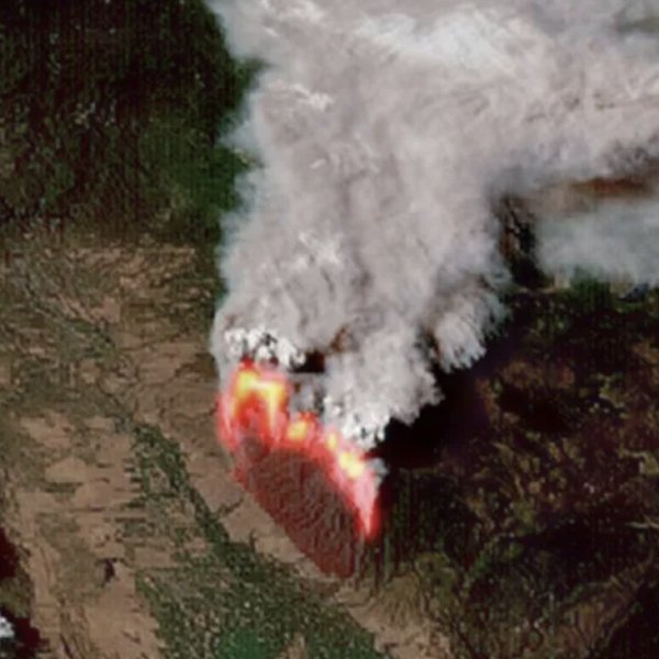 Aerial photo of a wildfire