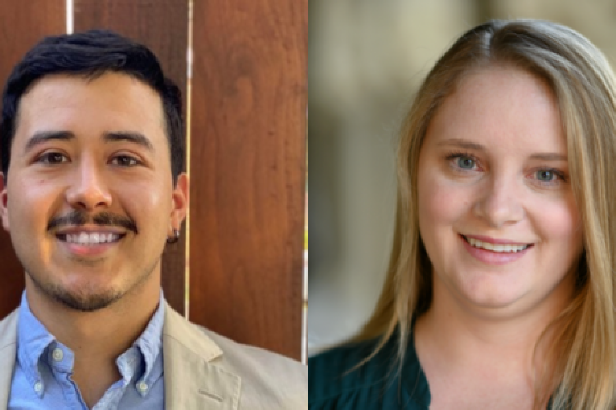 Professional headshots of a man and a woman