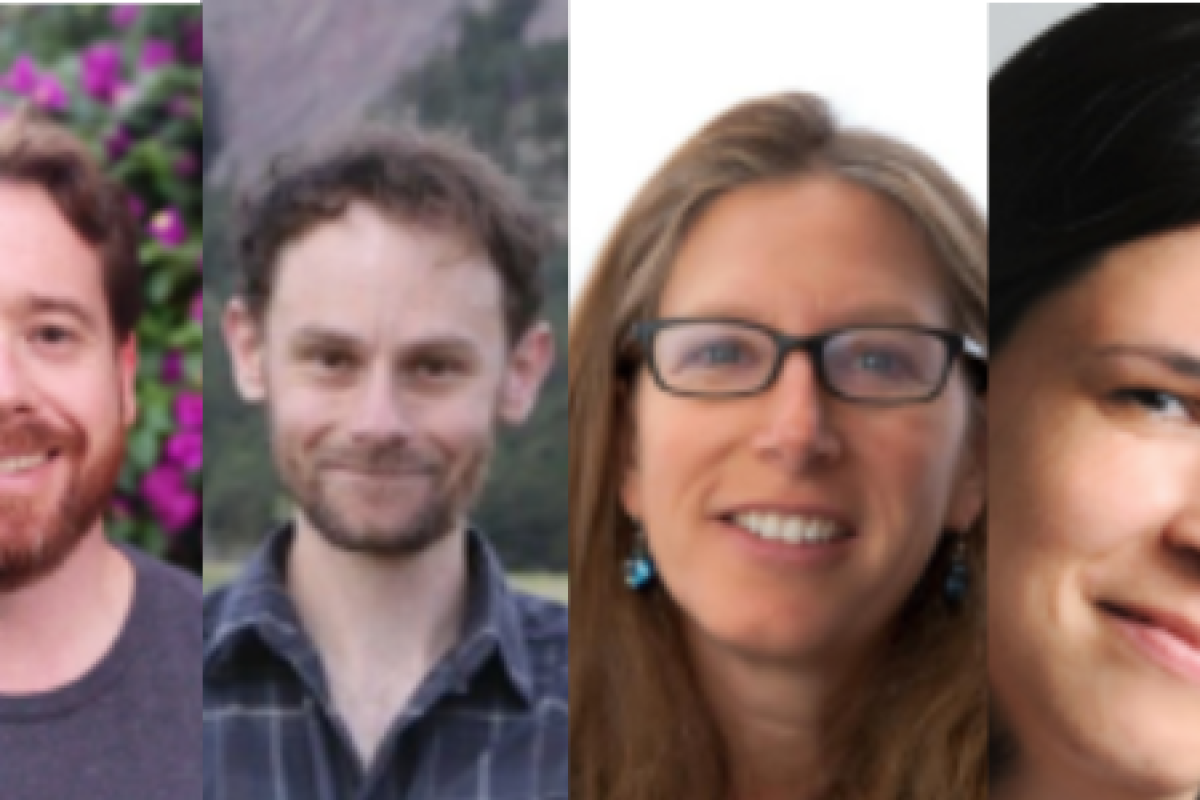 Collage of professional headshots for two men and two women.