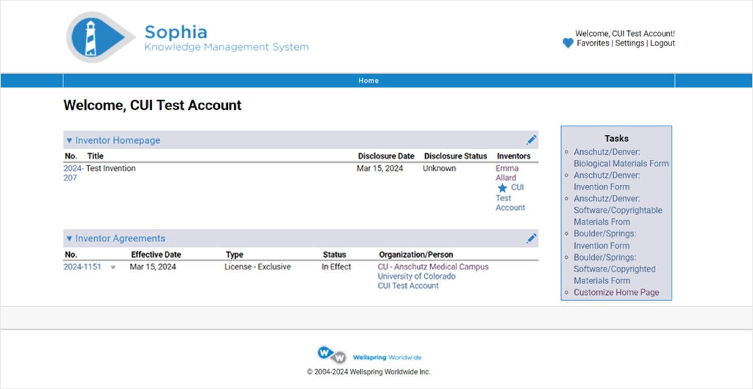 Sophia account setup step 1a