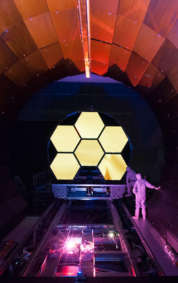 Mirrors inside the James Webb Telescope