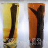Progressive photos of a piece of resin degrading