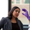 anushree chatterjee with researcher in lab