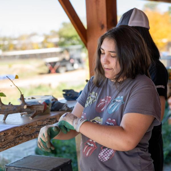 student volunteering