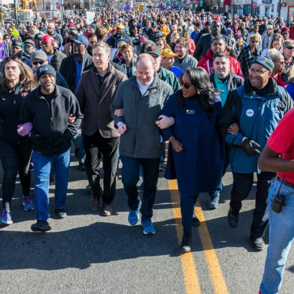 people participating in the MLK Marade festivities