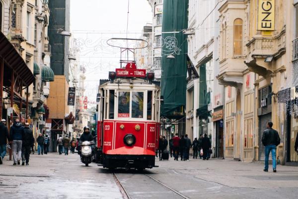 red trolley car