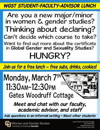 student faculty advisor lunch women gender studies university