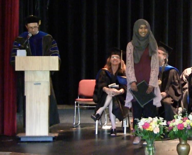 Heraa Hashmi is presented the WGST Excellence in Inclusion Award